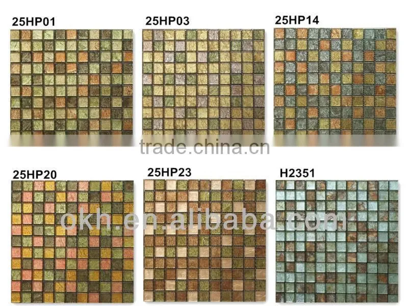 DSCF0013 Gold leaf mosaic tile glass
