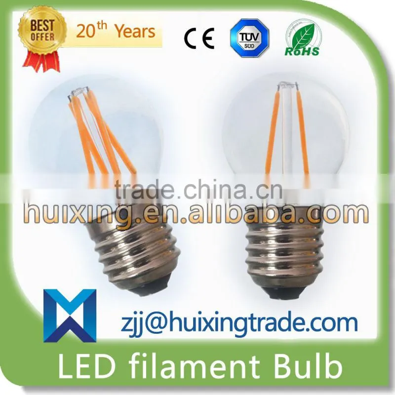 3 Years Warranty High Quality Dimmable 50000 Hours 12/10/8/6/4/2W /E14 E27 E12 E26 B22/ A19 A60 G45 C35 T25 CE LED Filament Bulb
