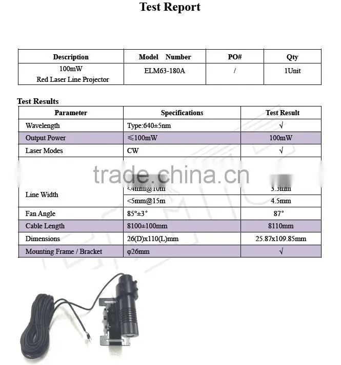 100mW Red Line Laser Projector