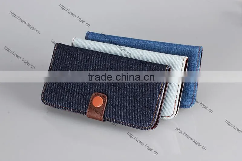 Denim Wallet Stand Flip Phone Case For iphone 6