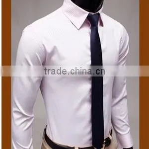 Premium slim fit long sleeve men's casual stand-up collar shirt