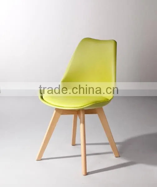 colorful K/D cheaper price WHOLESALE plastic hotel restaurant banquet tulip chair with soft cushion 1028-1