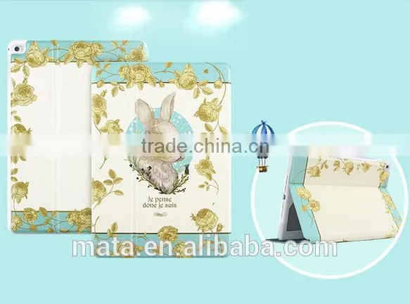 Fashionable Painting Cartoon TPU Leather Case For 360 Degree Rotate For Ipad