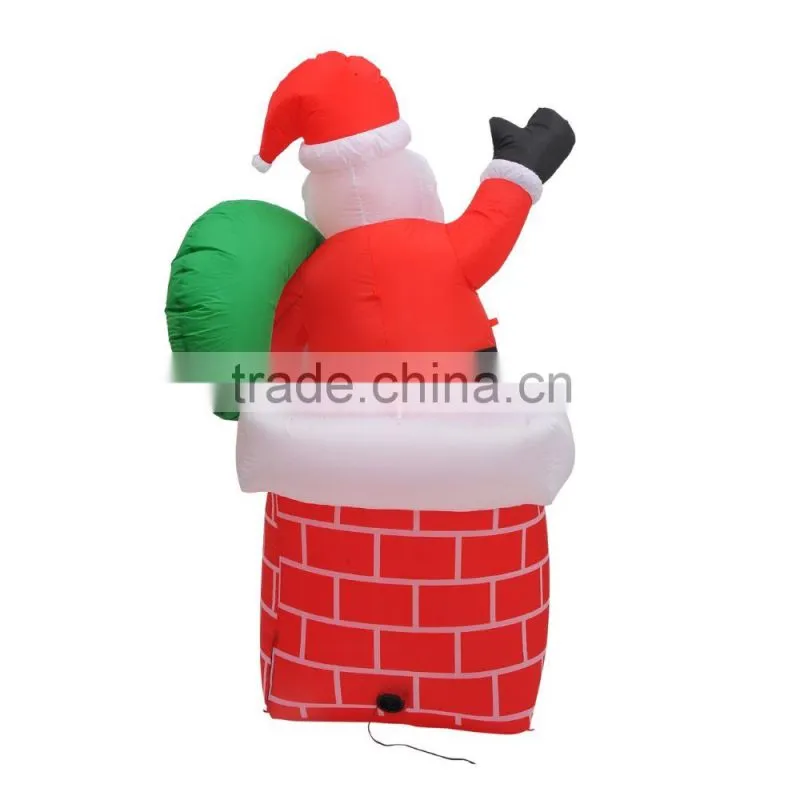 Inflatable Santa Claus in chimney,customized inflatable Santa Claus for Christmas