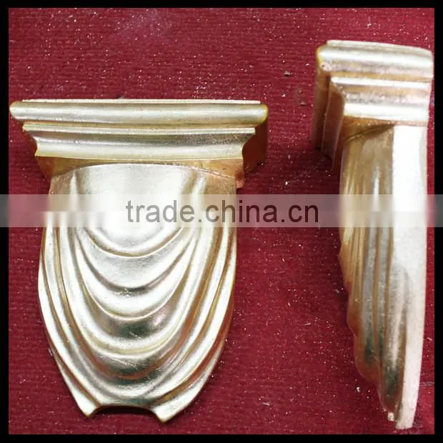 Poly resin corbel with gold leaf hand made exquise brace acanthus resin corbels