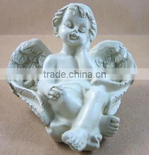 lovely sitting angel resin angel figurine for home decor,Top quality poly resin angel