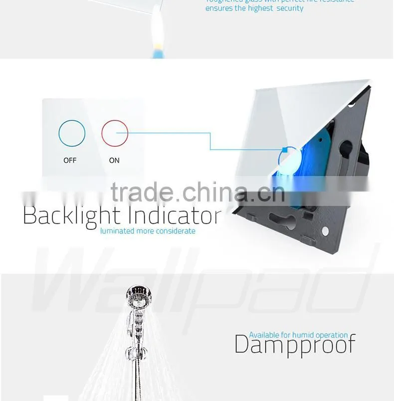 China Supplier Wallpad Luxury Waterproof Black Crystal Glass 110~250V RJ45 Computer Internet Network Wall Socket Switch