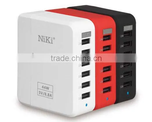 Travel 4 Ports 6.8A USB Hub Wall Charger for Tablet,iPad,Mobile Phone