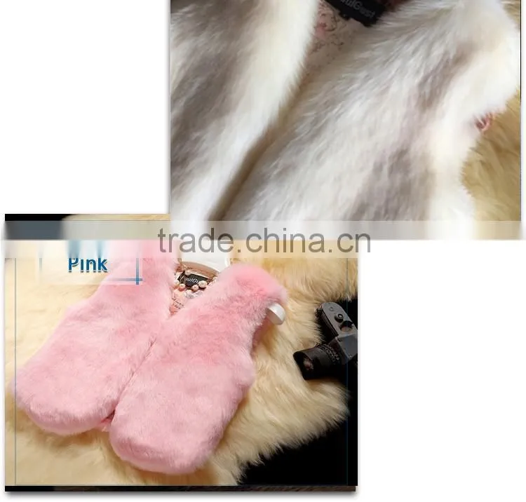 2016 European fashion women's clothing winter rabbit fur short waistcoat sleeveless synthetic fur gilet