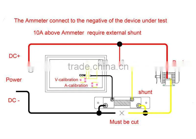DC voltmeter and ammeter shunt DC 4.5-30V 0-100A