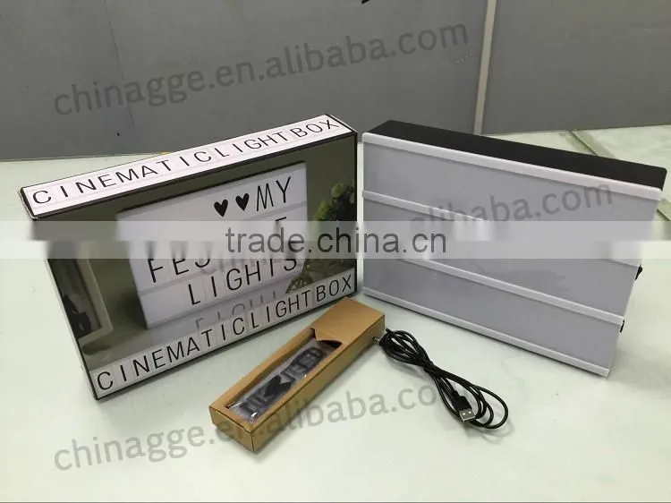 Cinematic style lightbox vintage cinema coloured letters matching light box for home light up