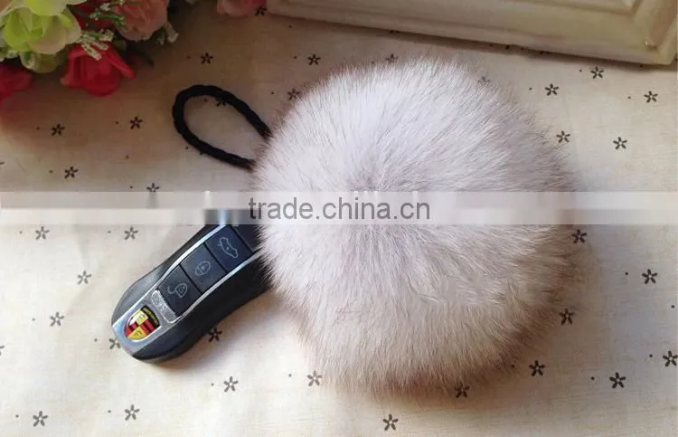 Fox Fur Ball Key Chain / Fur Pom Poms / Fox Fur Keychain