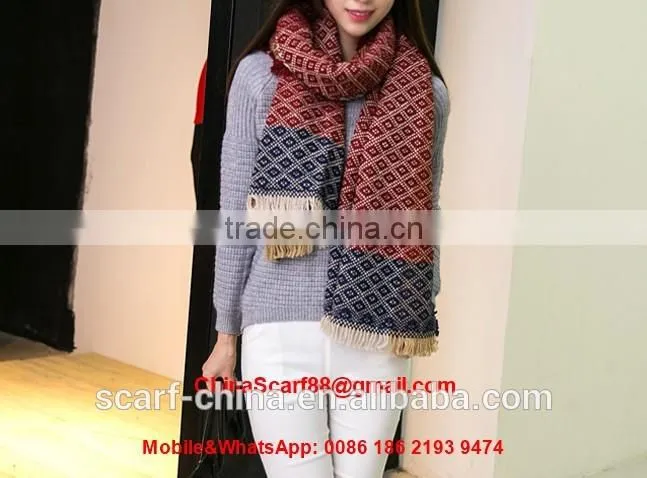 Wholesale wool fringed scarf
