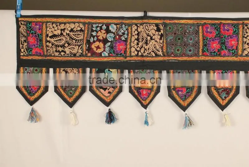 indian Door Hanging, Handmade Window Valance, Vintage Home Decor Embroidery Toran, Bohemian Door Hanging