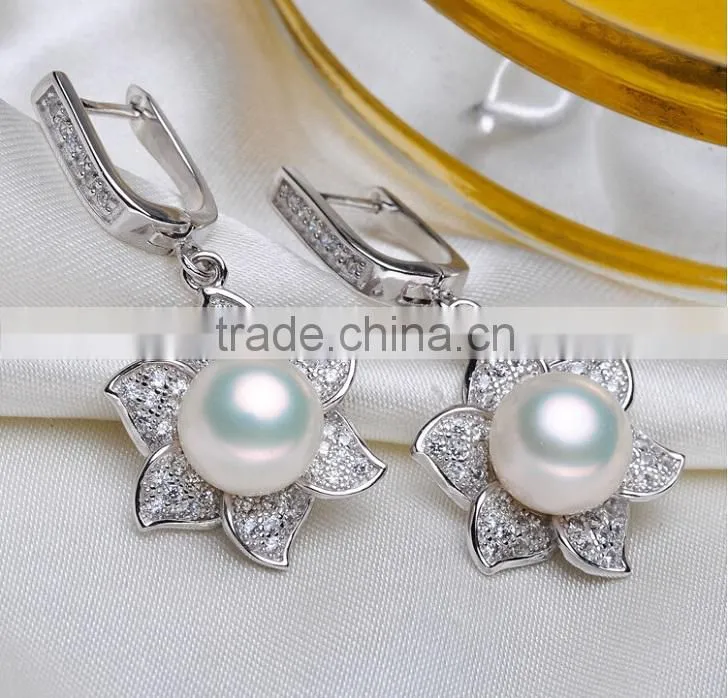 925 sterling silver earring and ring pearl jewerlry set