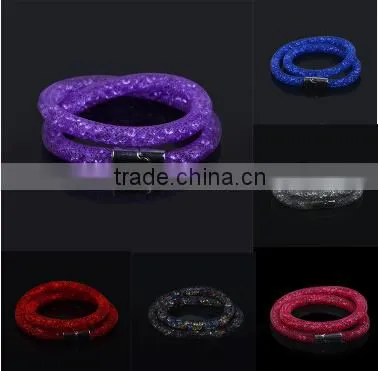 New design high good quality mesh stardust double bracelet for women
