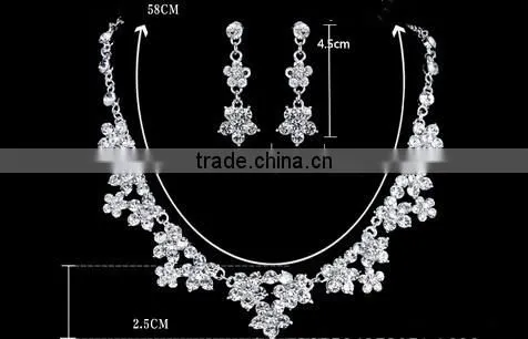 Crystal Wedding Bridal Accessories Crown,Necklace,Earring Set Handmade Jewelry