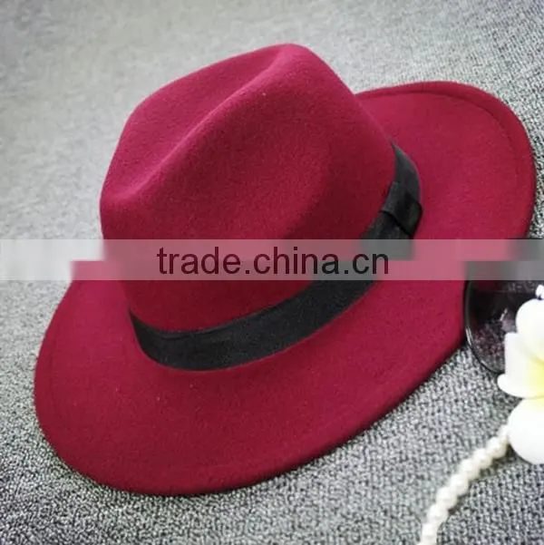 Popular Design Wholesale Women Wide Brim Felt Hat