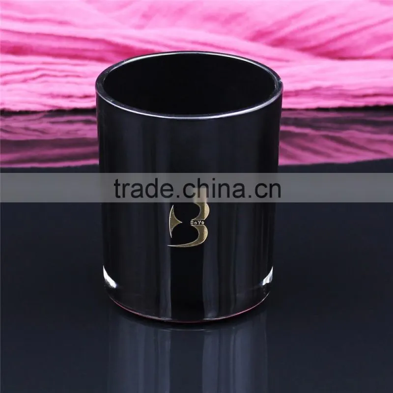 customized logo printing black scented candle jars 7084