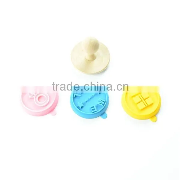 Wooden handle silicone cookie custom stamp