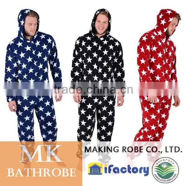 Adult Winter Fleece Footed Onesie Jumpsuit Pajama
