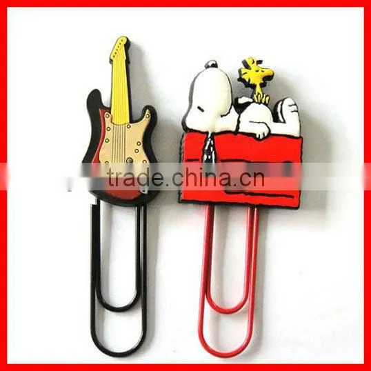 Strawberry style soft PVC book mark with metal clips (MYD-2113)