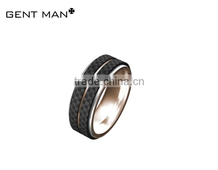 wholesales 8mm Titanium Rings black Wedding Band for Men carbon fiber titanium ring engagement ring