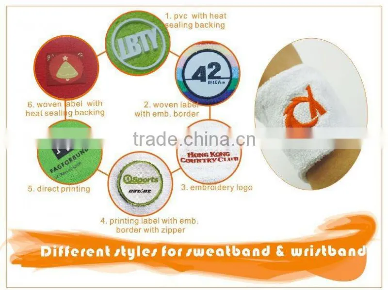 Sports 100%Cotton Wristband Customized Sweatband