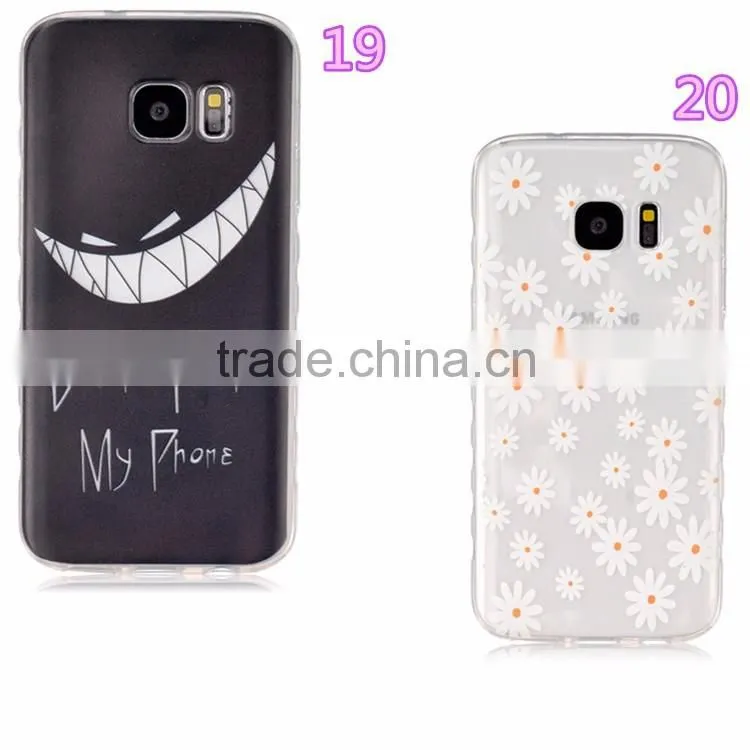 painted colored TPU Cover for Samsung Galaxy S7 edge S7 flowers Colorful soft tpu Case
