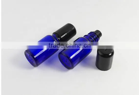 10ml perfume roller ball bottle Blue glass stainless steel bead bottle