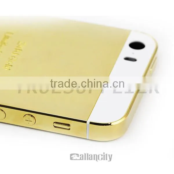 New design for Samsung gold middle plate with diamond full housing for samsung s6