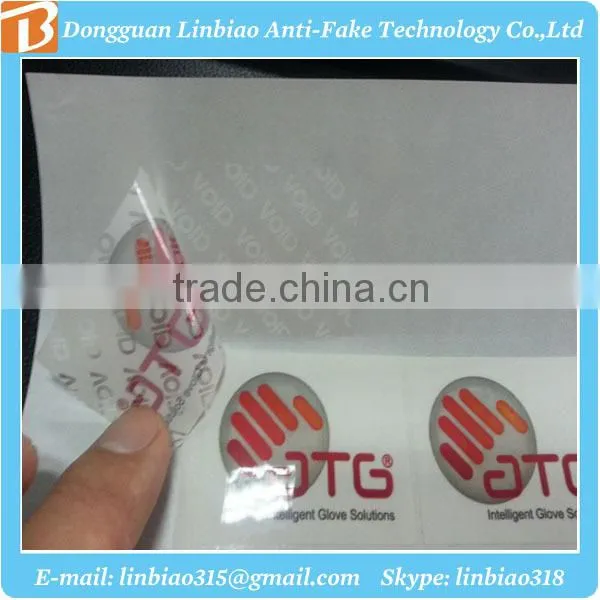 Customized warranty hologram void sticker label for anti-fake stickers