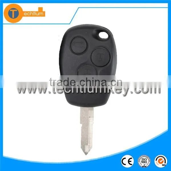3 button remote key case shell with logo and uncut blade car key cover blanks wholesale for Renault Espace Scenic Laguna Clio