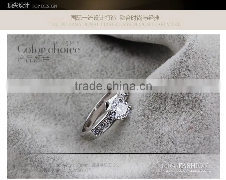 OUXI 925 sterling silver ring designs for girl with Austria Crystal 40141