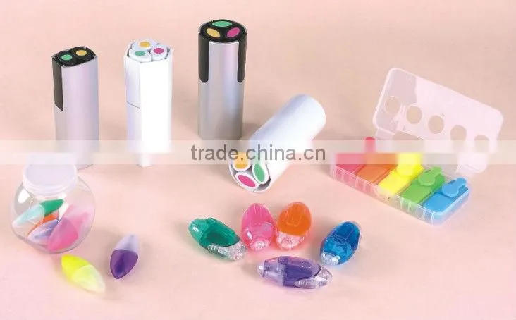 popular plastic material high quality multi colored highlighter pen