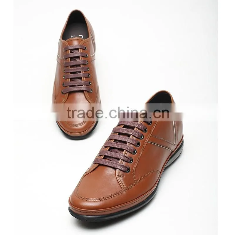 China new high quality breathable lace-up brown casual tall men shoes