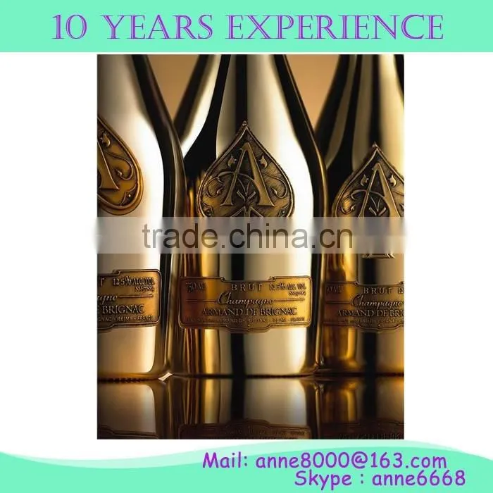 Aluminum self adhesive neck label for wine bottle label for wine bottles