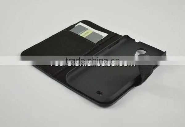 unique horsehair mobile phone folio wallet case cover for Samsung S4 with card slot OEM