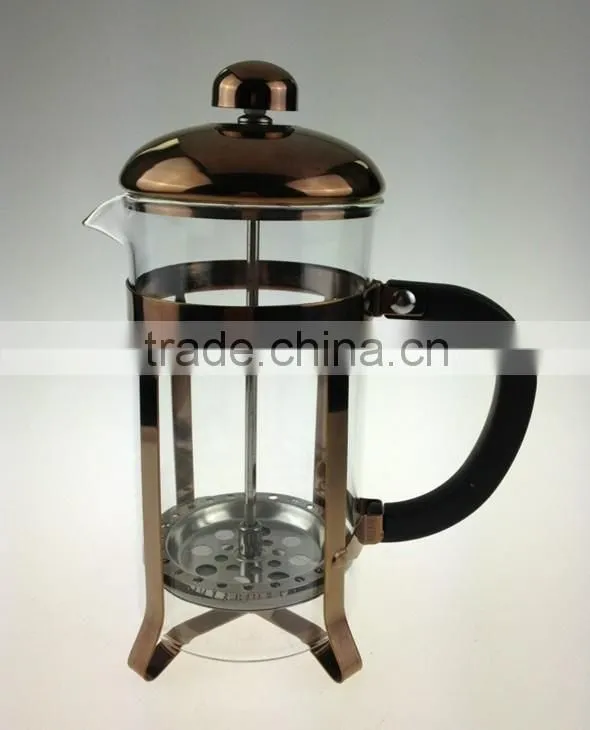copper plated rose gold plated stainless steel press coffee maker