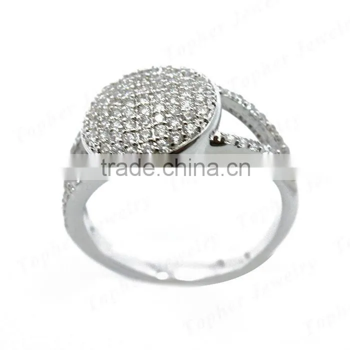 Bulk sale 925 sterling silver AAA zricon women elegant ring rhodium plated