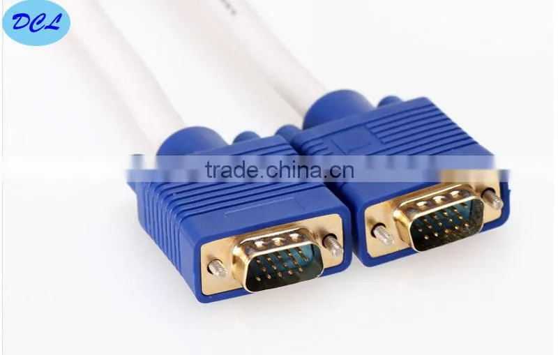 7.5M White VGA cable with gold plated male to female