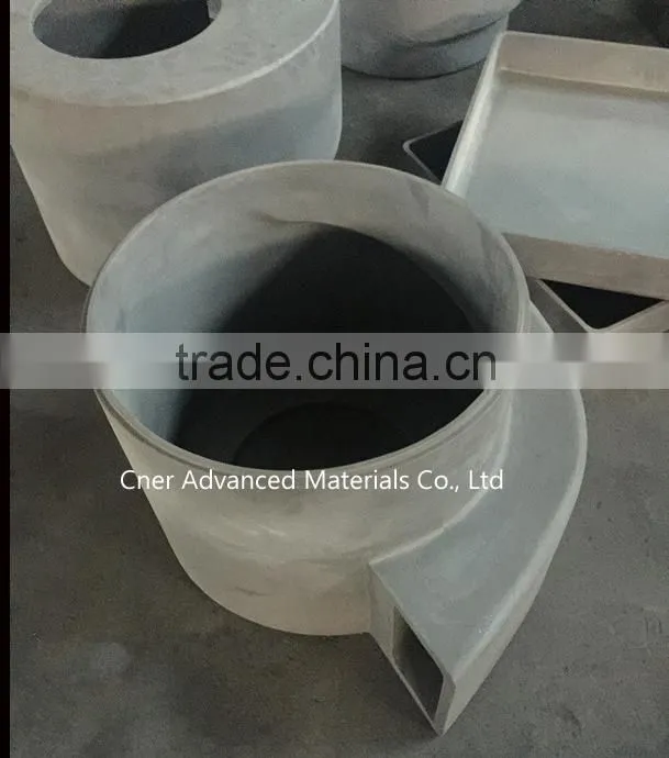 Cast silicon carbide ceramic parts, cast ceramic parts for cyclone cluster