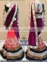 Jaunty Hot Pink Georgette Designer Lehenga Choli/Shop Latest Lehenga Style Sarees