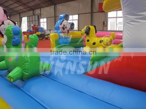 Cartoon inflatable fun city used children commercial indoor playground equipment