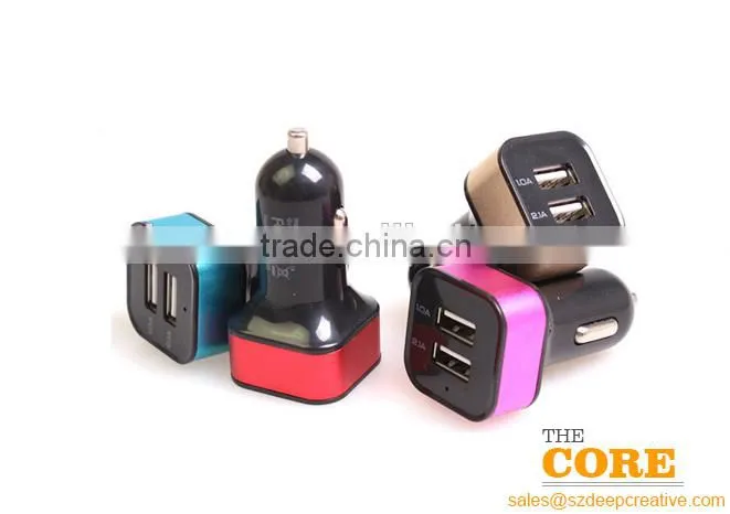 E2 two USB port car charger,2 port car charger,cheap car usb charger