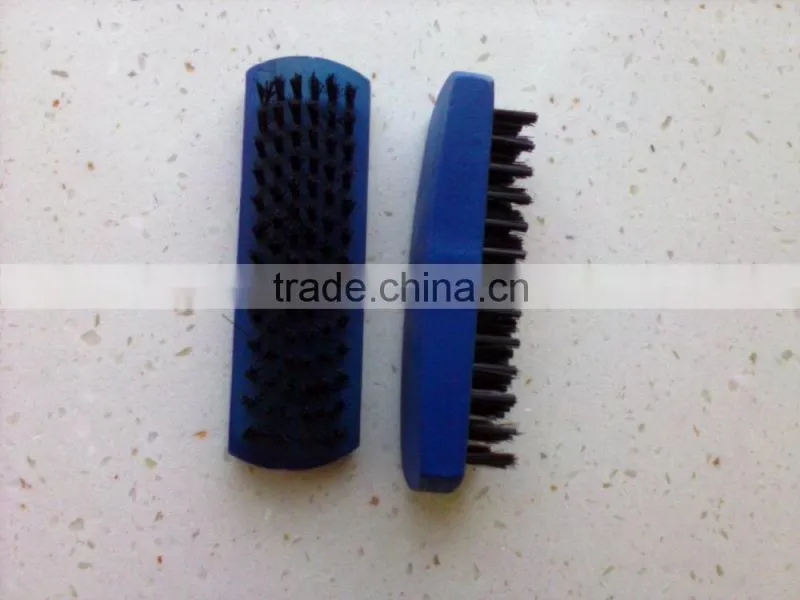 Good quality wholesale blue color Maple wood made shoes brush
