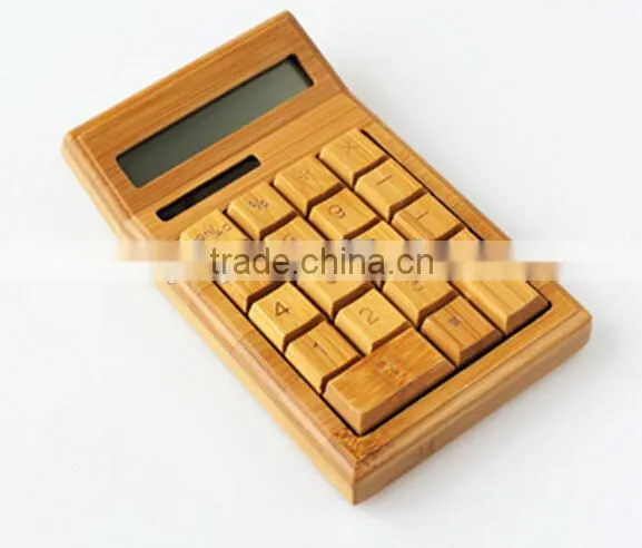 2015 christmas gift set with bamboo calculator and pen, popular office gift for bamboo calculator and pen for sales