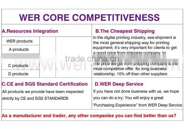 2016 hot selling WER FR2510 uv flatbed printer
