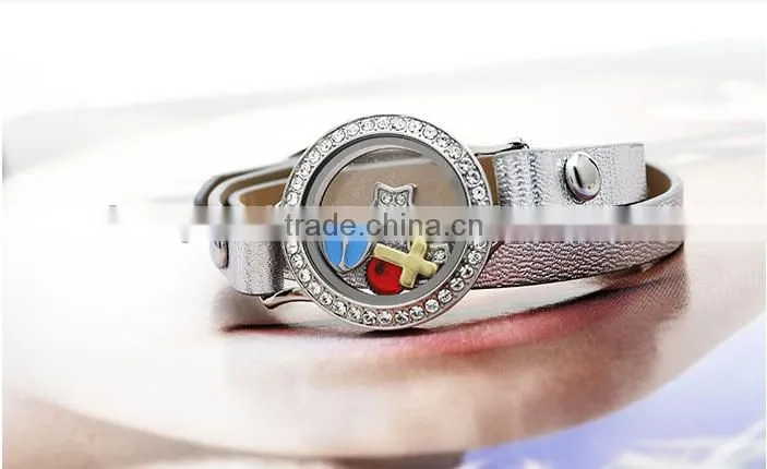 2016 Hot Sale Infinity Cheap Custom Diy Jewelry Locket Leather Bracelet