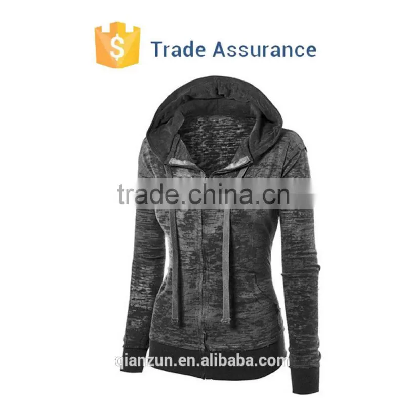 Womens Long Sleeve Zip Up Hoodie Custom